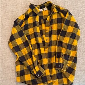Levi's Men's Plaid Yellow and Black Shirt